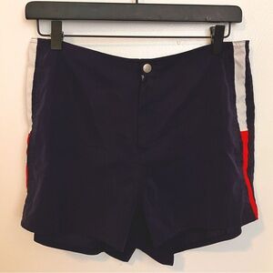 Tommy Hilfiger Navy and Red Swim Shorts Medium